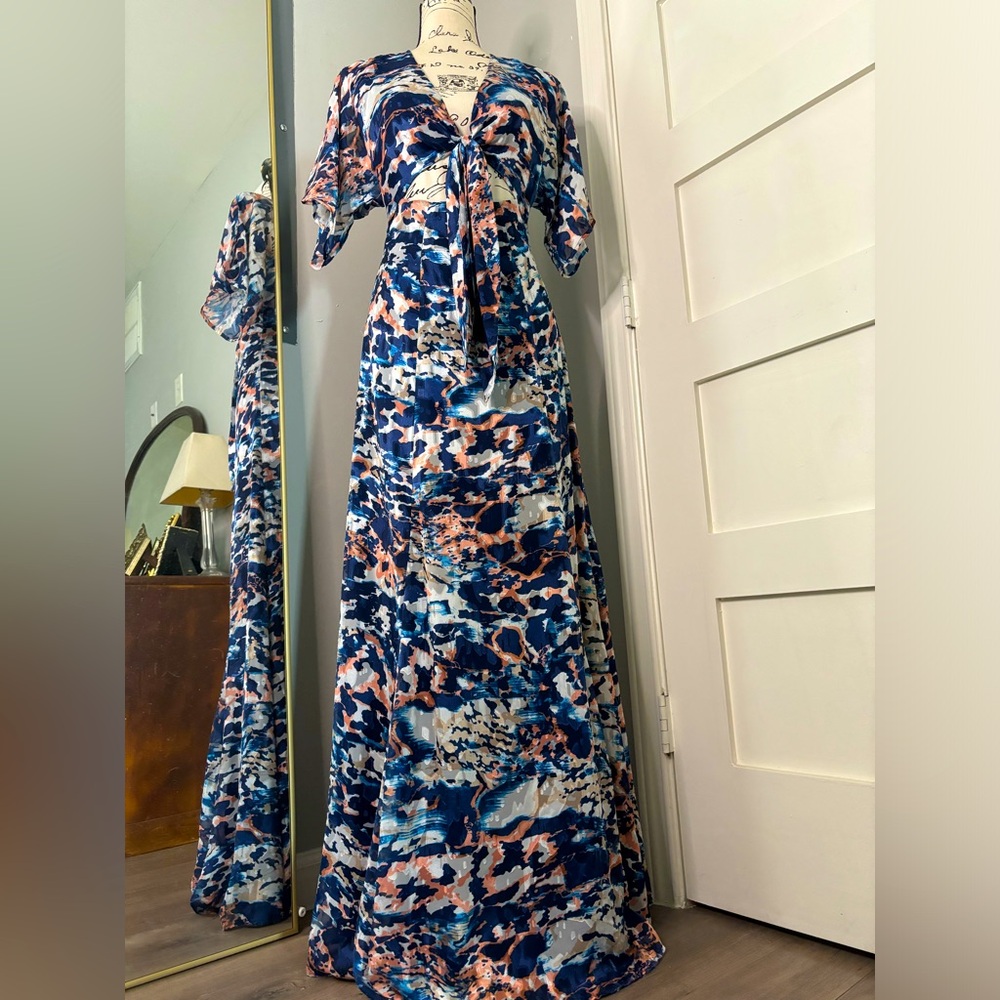 Hutch Kayla Maxi Dress w/ tie front and keyhole, worn by me once